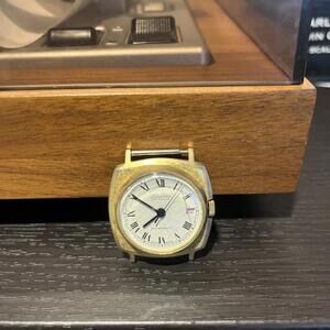 Vintage Men's Lucerne Calendar - Swiss Made Watch - Gold Tone - For Parts